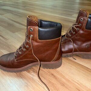 Brown & Black Leather Boots Size 8